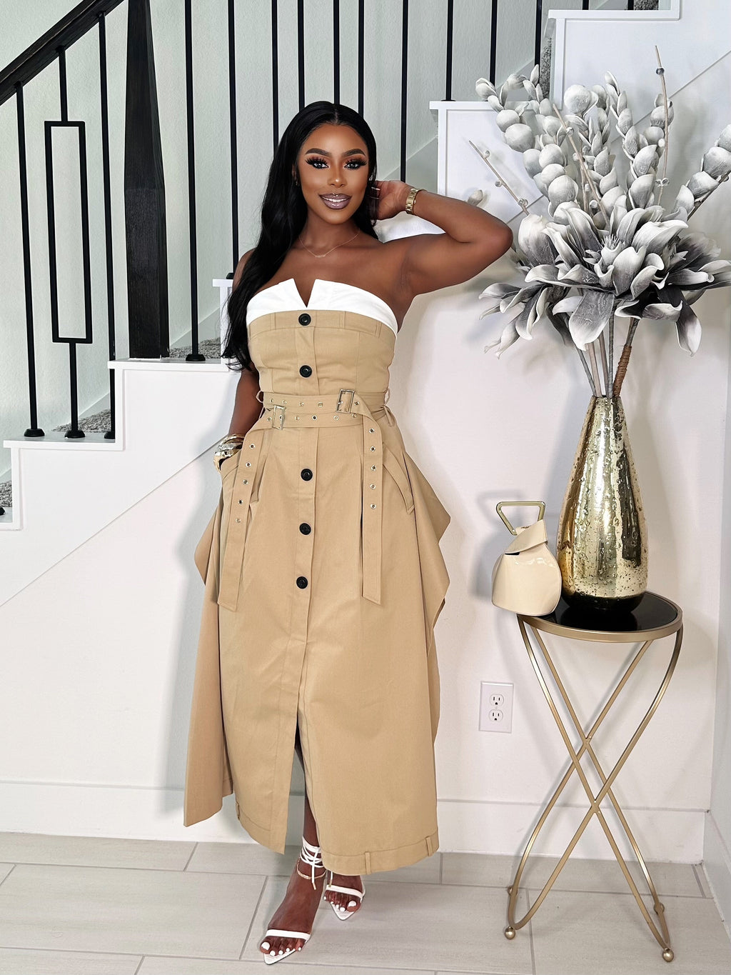 TRENCH IN THE CITY MAXI DRESS