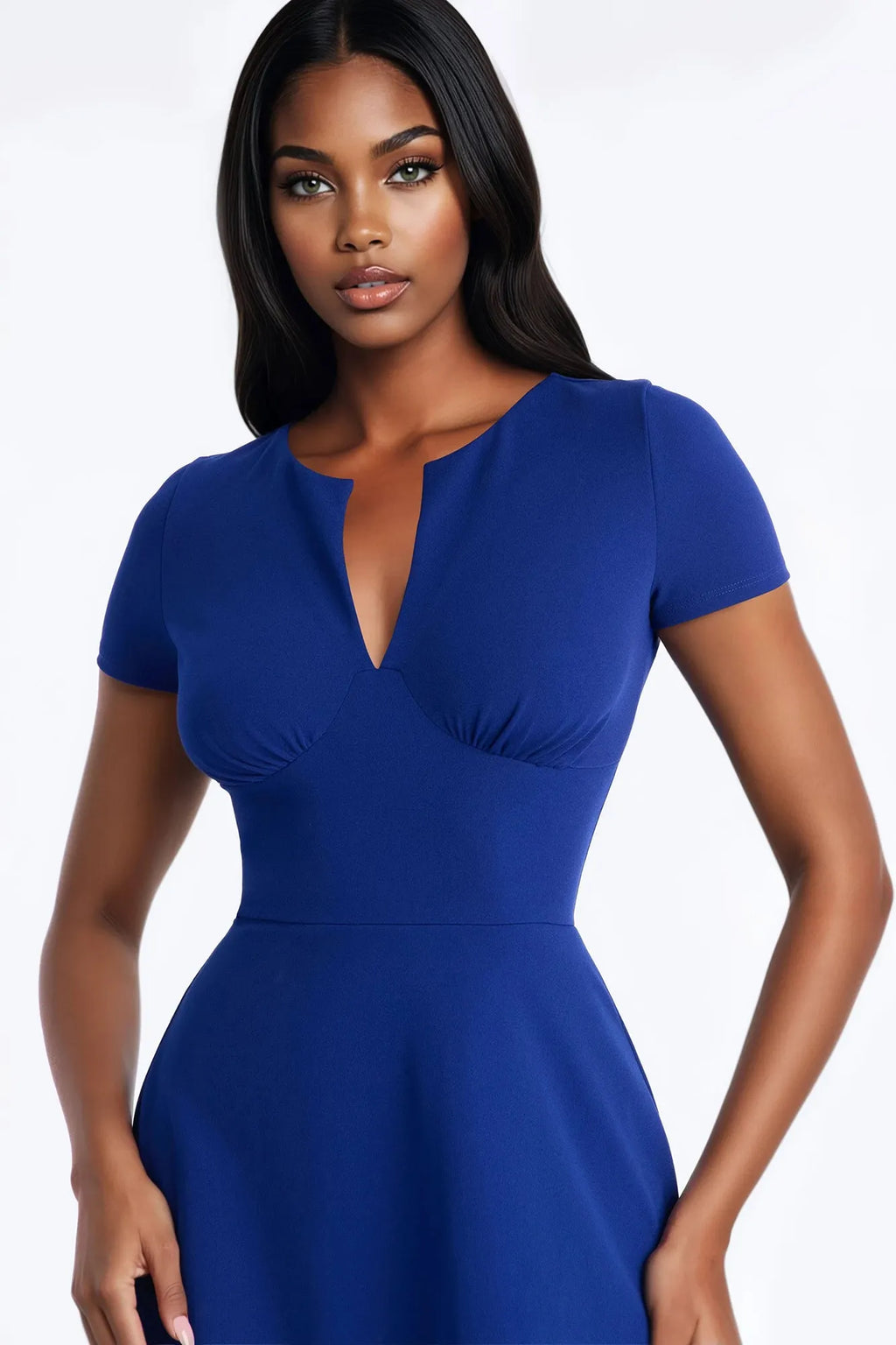 Charolette Short Sleeve Midi Dress - Black