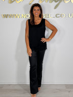 Satin Lace Trim Sleeveless Top (4 Colours)