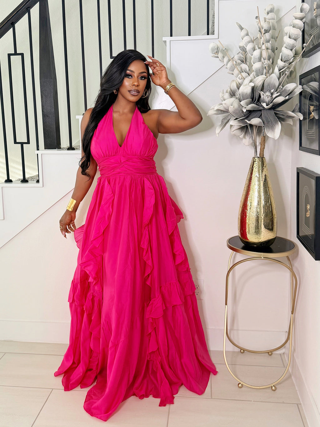 PINK BARBIE LUXE MAXI DRESS