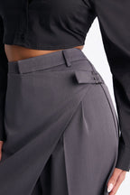 Tailored Touch Wrap Front Trouser 33′′ - Charcoal
