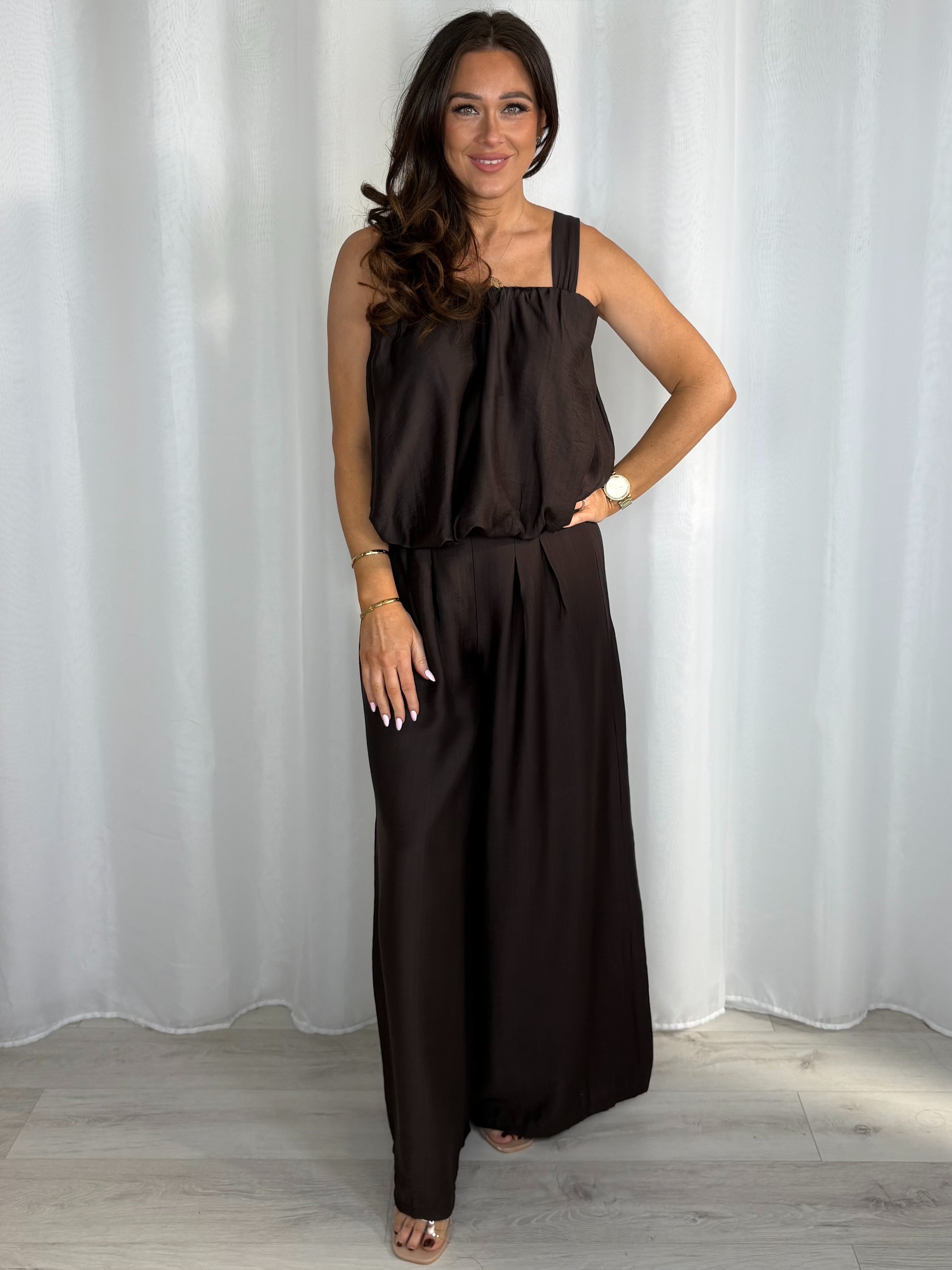 Balloon Style Thick Strap Top And Gathered Trouser Co-Ord (10 Colours)