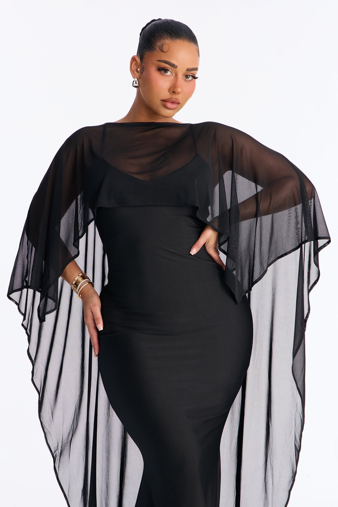 Staying True Satin Maxi Dress - Black