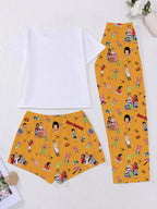 Women's Bob's Burgers Cartoon All-Over Print Pajama Set