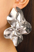 Irregular Shaped Metallic Sheen Fashionable Stud Earrings