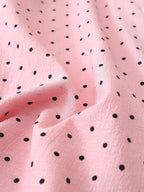 2pcs/Set Women's Mini Polka Dot Printed Pajama Set With Contrast Trim Button-Down Shirt And Bowknot Shorts, Perfect For Home Wear In Summer White Set,Two Pieces Set
