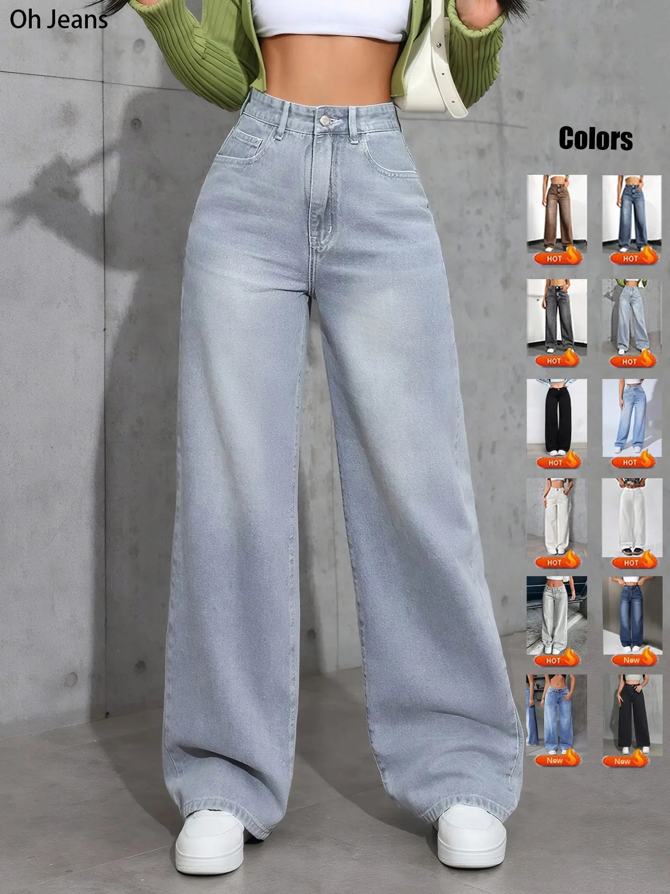 Women's Elastic Waist Denim Jeans with Pockets and Buttons, Casual Basic Fashion Comfortable Trousers for All Seasons, Perfect for Any Occasionstacked pants