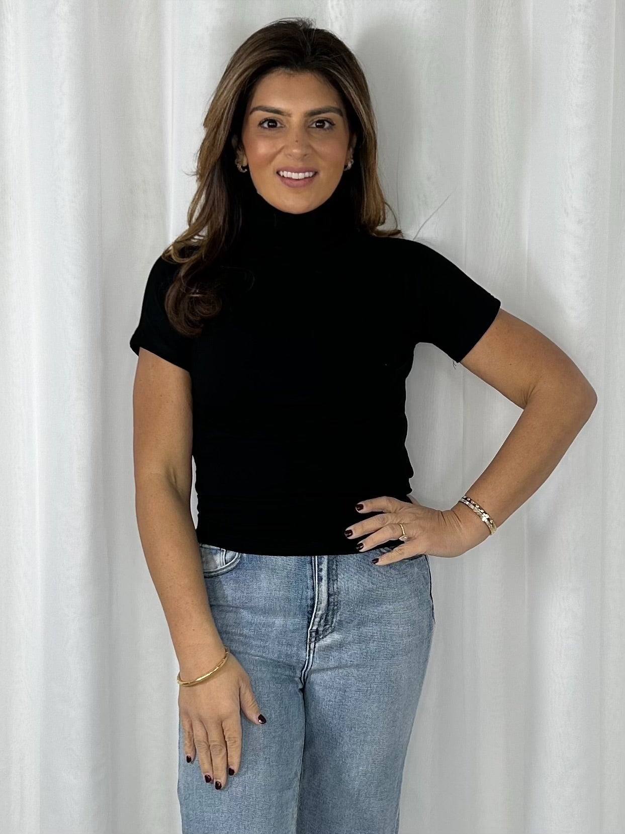 Turtle Neck Short Sleeve Basic Top (7 Colours)