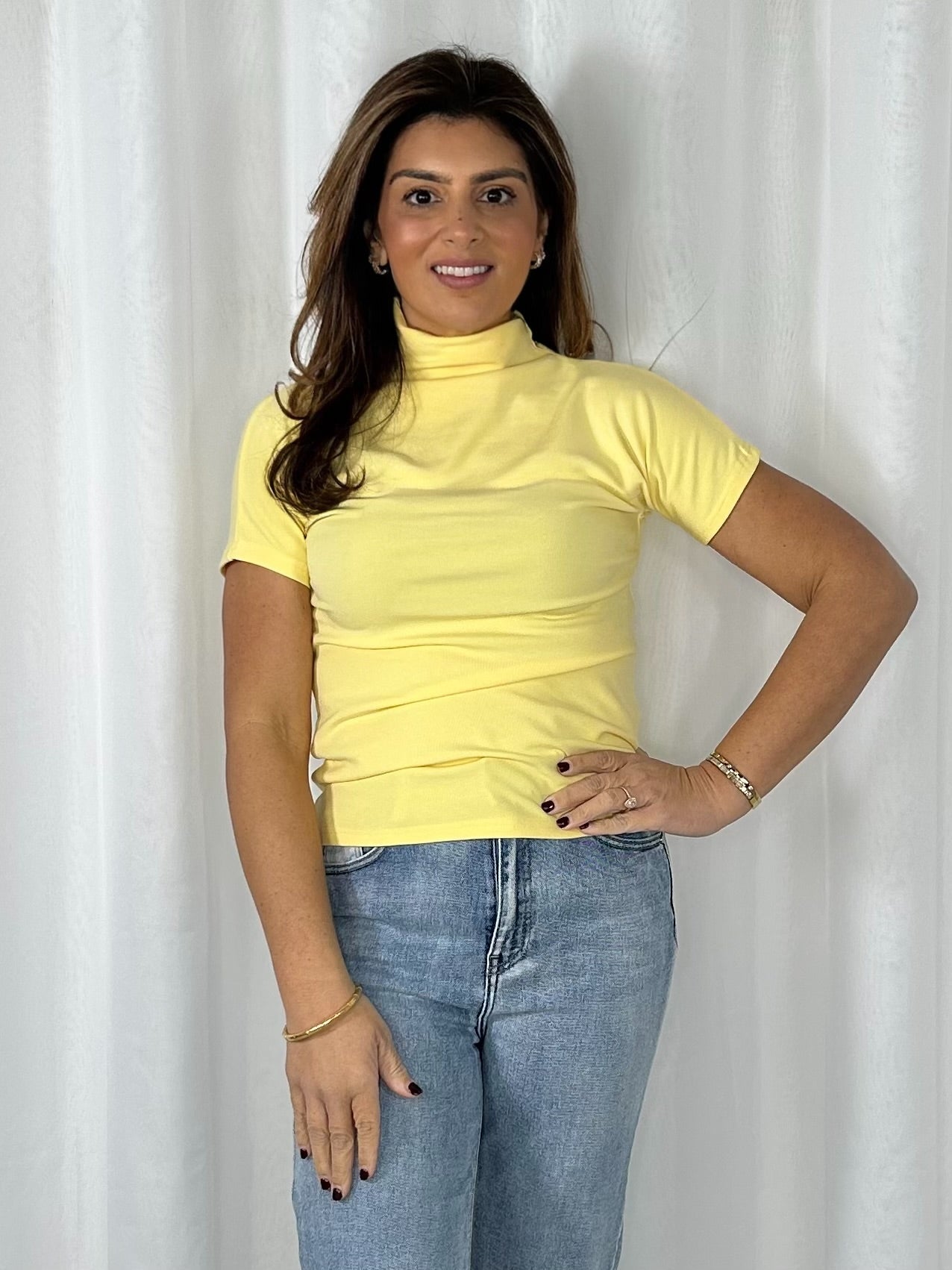 Turtle Neck Short Sleeve Basic Top (7 Colours)