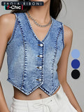 Women's Slim-Fit Denim Vest for Casual Summer Wear