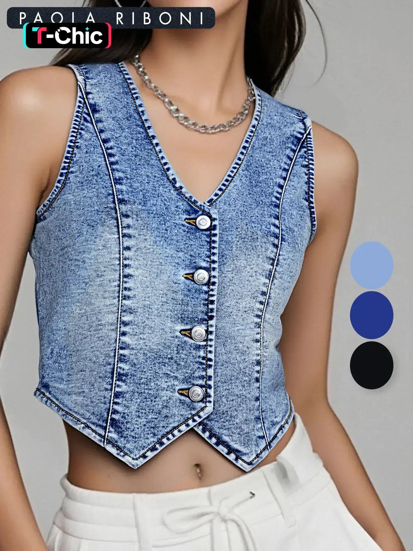 Women's Slim-Fit Denim Vest for Casual Summer Wear