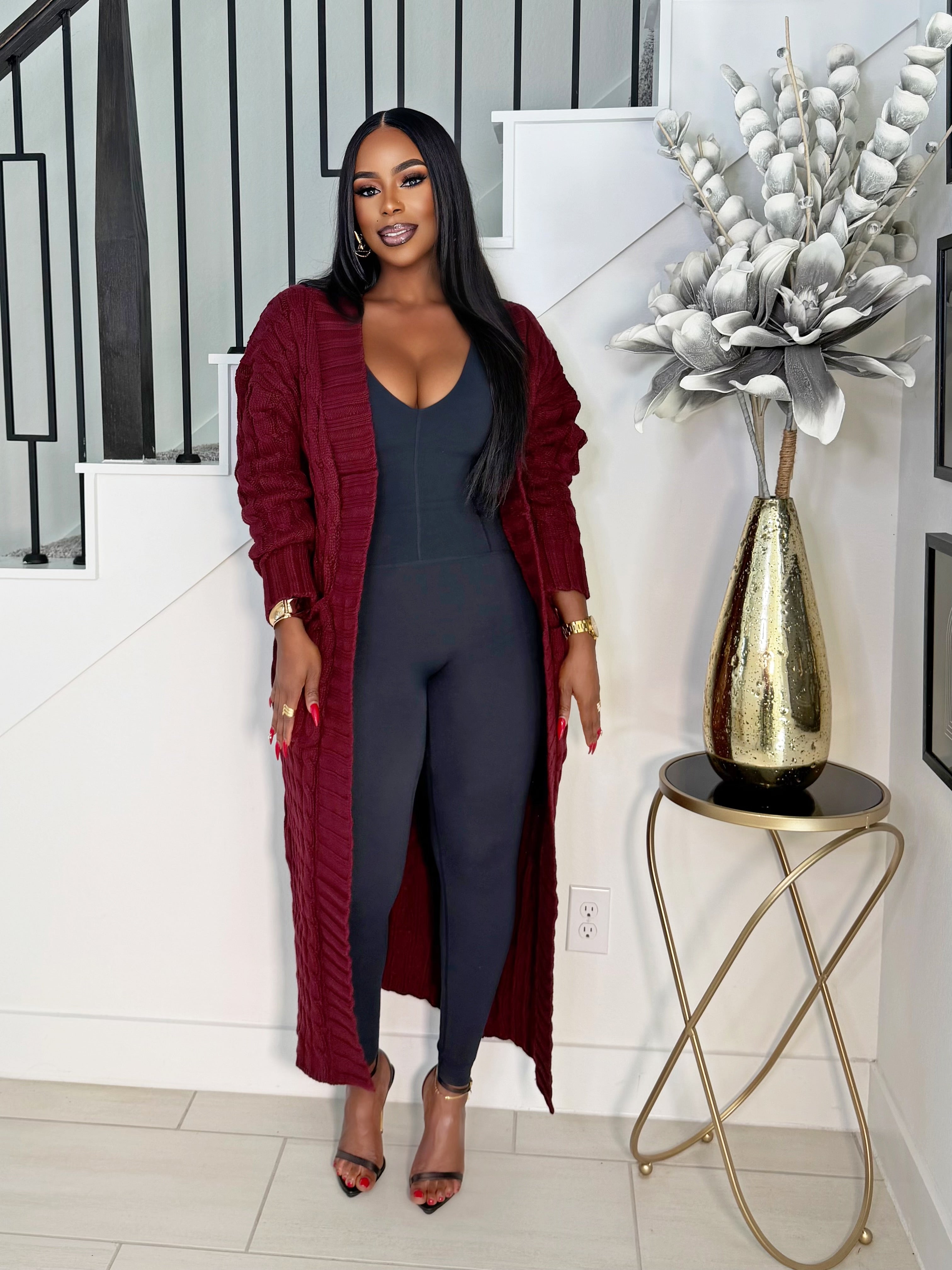 STAY WARM OVERSIZED CARDIGAN (WINE)