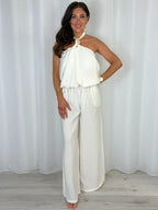 Halter Neck Marble Stone Top And Trousers (4 Colours)