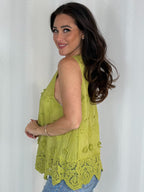Crochet Flower Detail Top (7 Colours)
