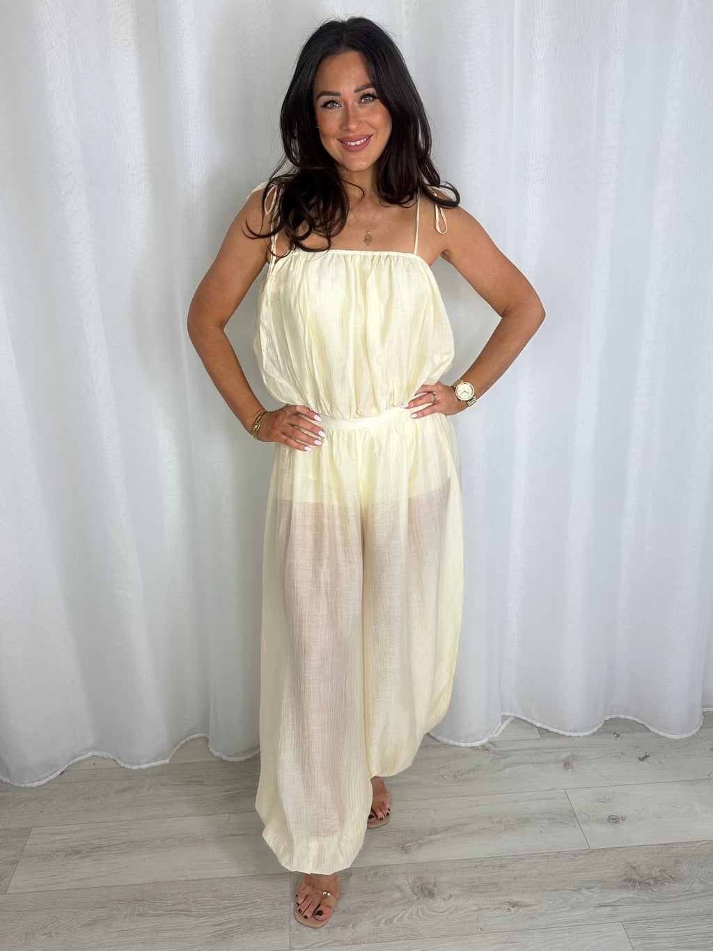 Puff Ball Style Bodysuit And Harem Trouser Co-Ord