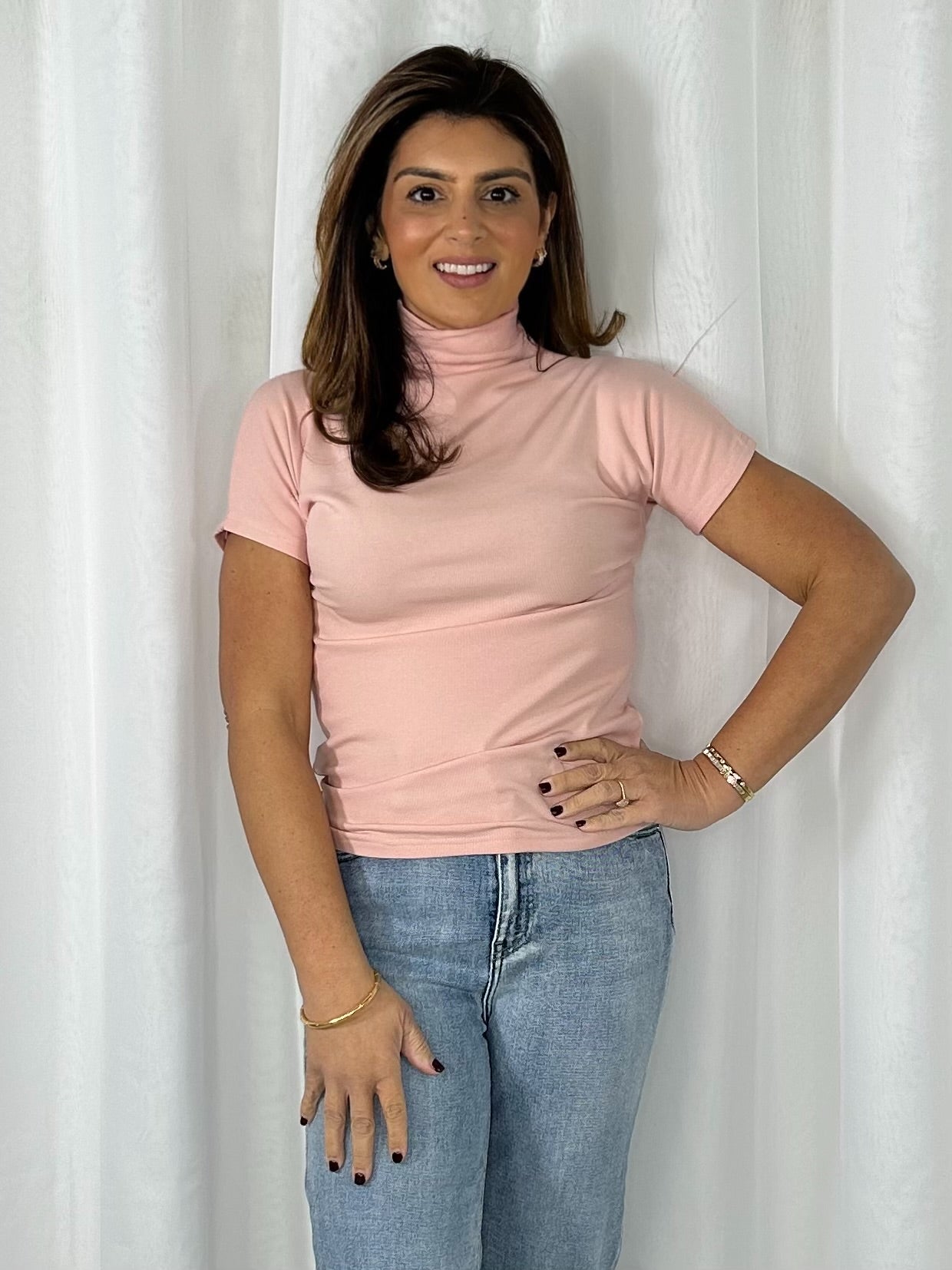 Turtle Neck Short Sleeve Basic Top (7 Colours)