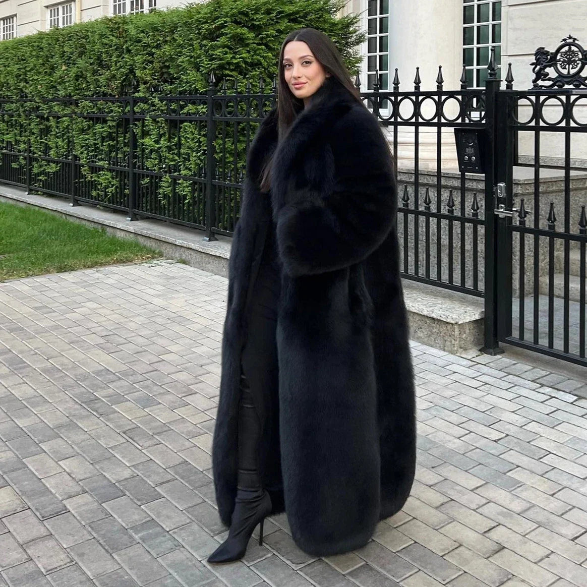 Women's Faux Long Coat Thicken Jackets Winter Warm Comfort Fashion Casual OL