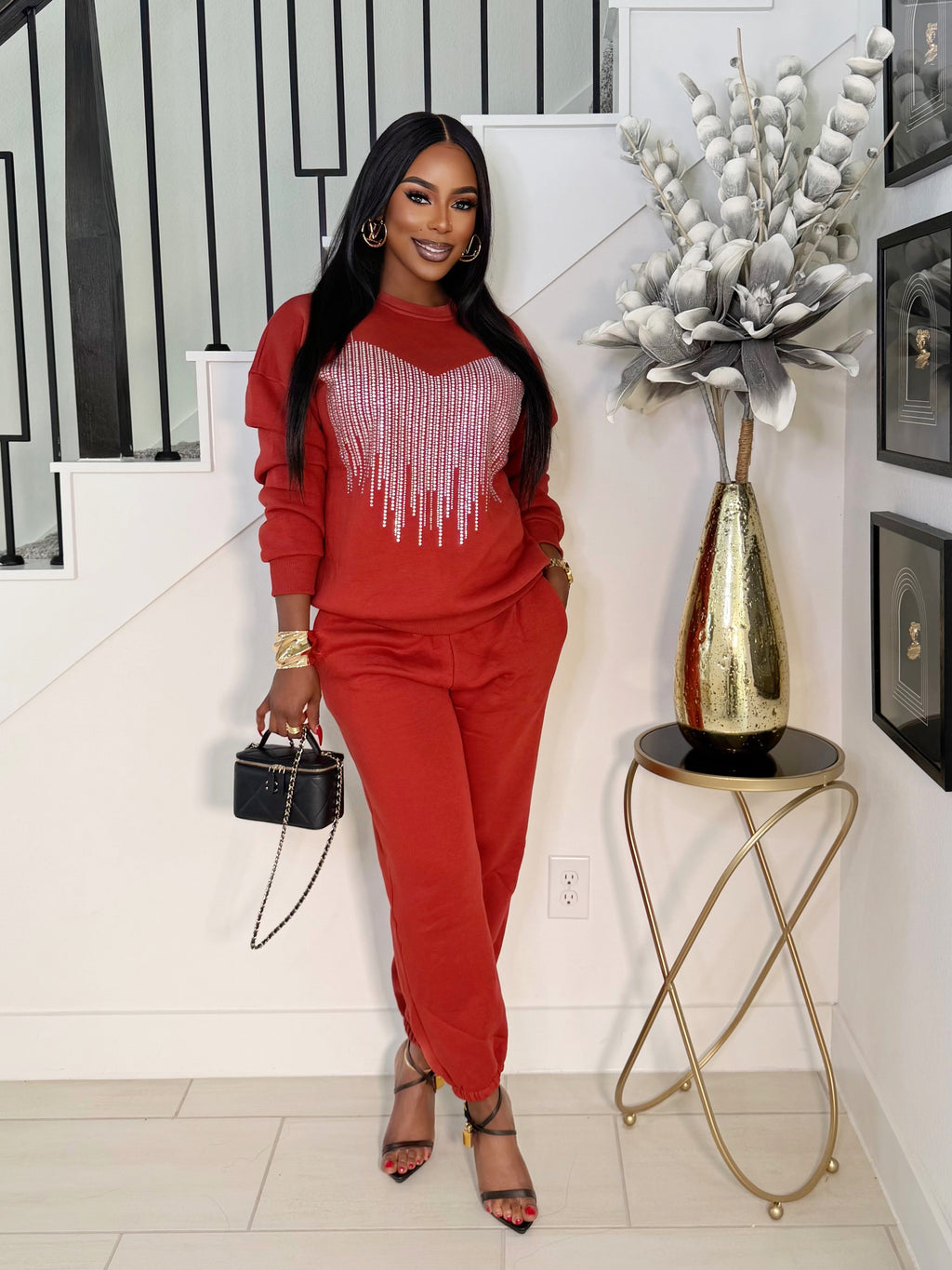 MISS RHINESTONE SWEATER SET
