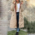 Women's winter parka with hood and fur collar
