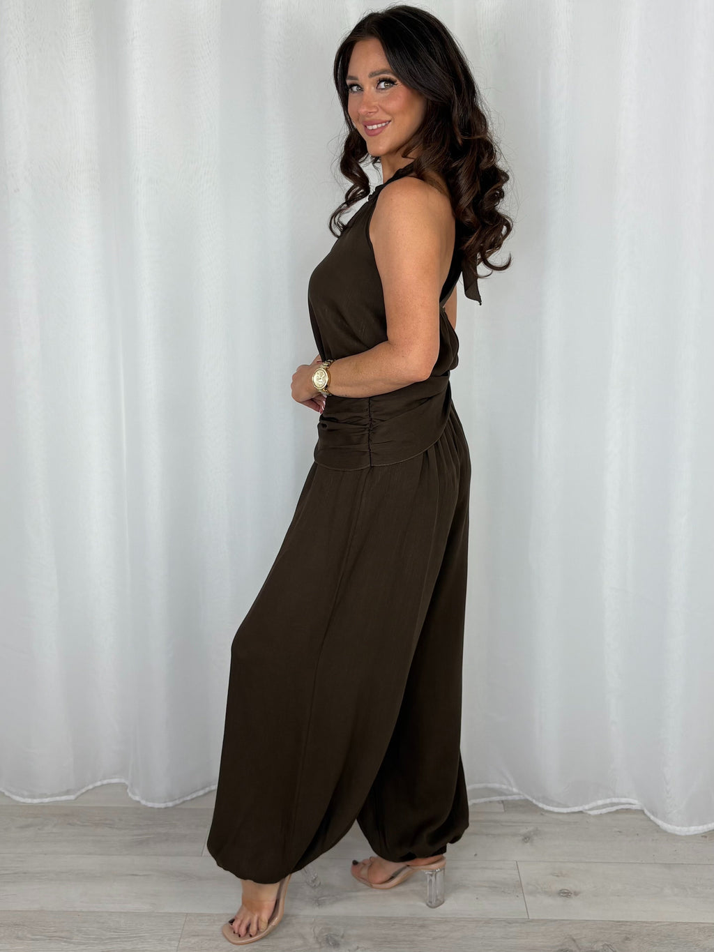 Rope Halter Neck Tie Waist Harem Trouser Co-Ord (6 Colours)
