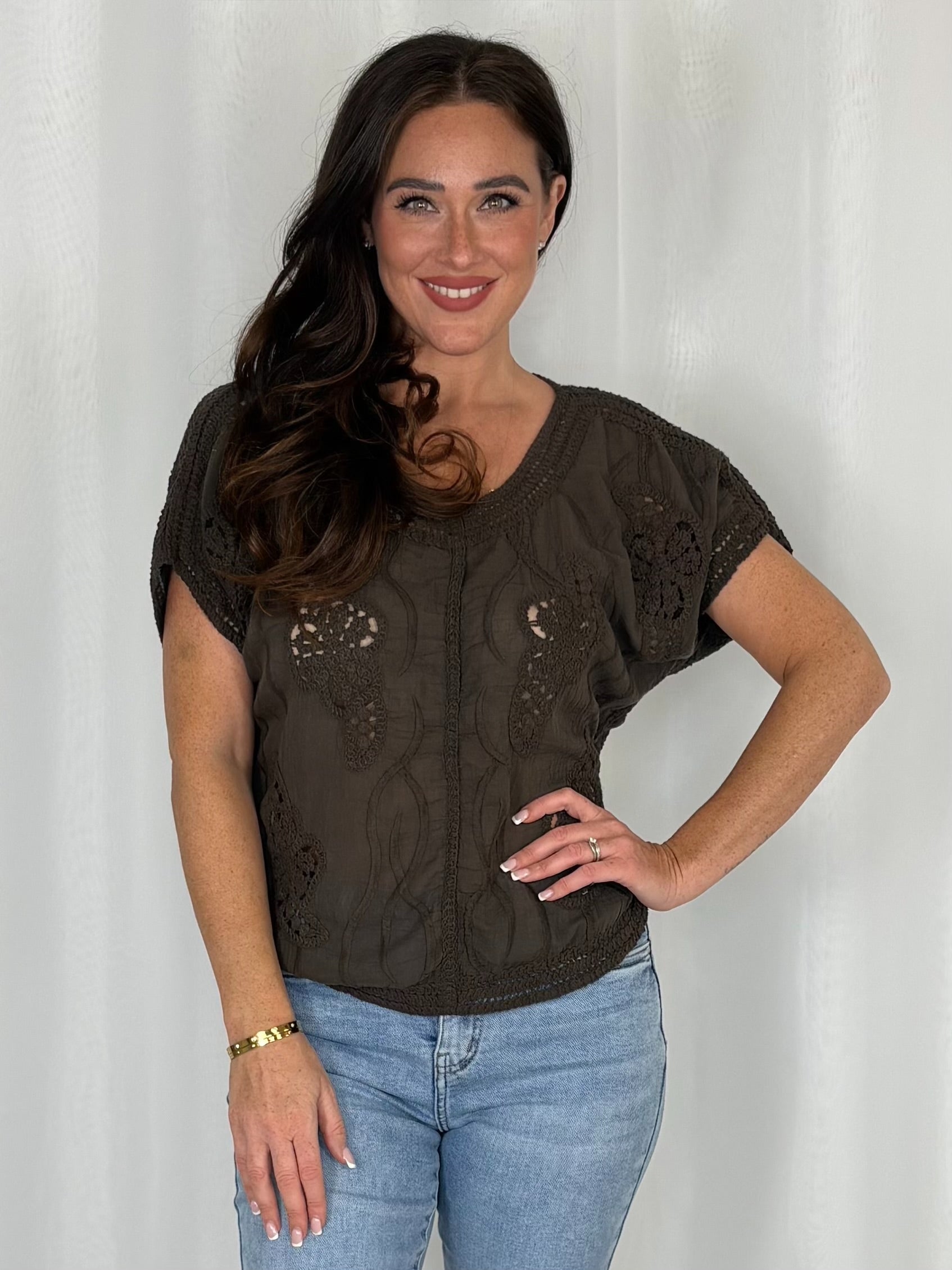 Crochet Round Neck Top (8 Colours)