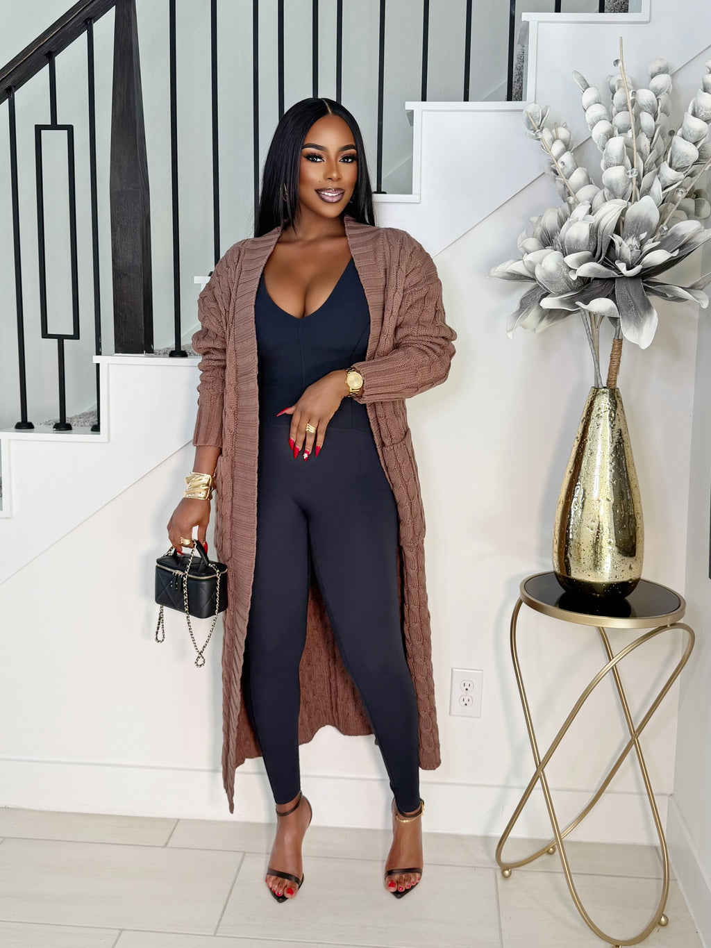 STAY WARM OVERSIZED CARDIGAN (MOCHA)