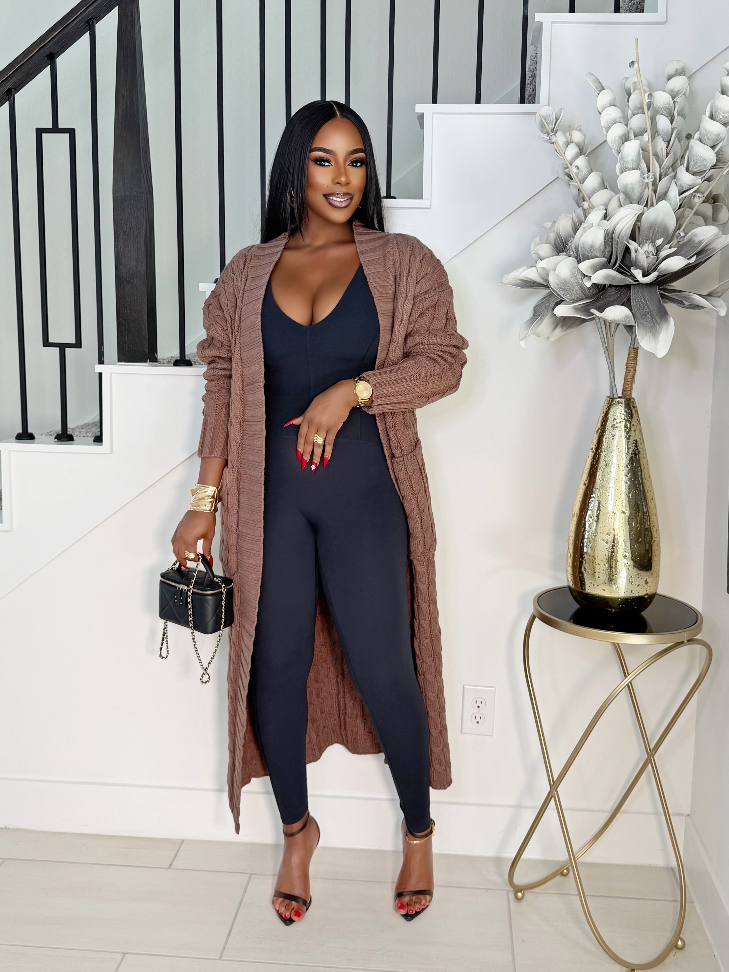 STAY WARM OVERSIZED CARDIGAN (MOCHA)