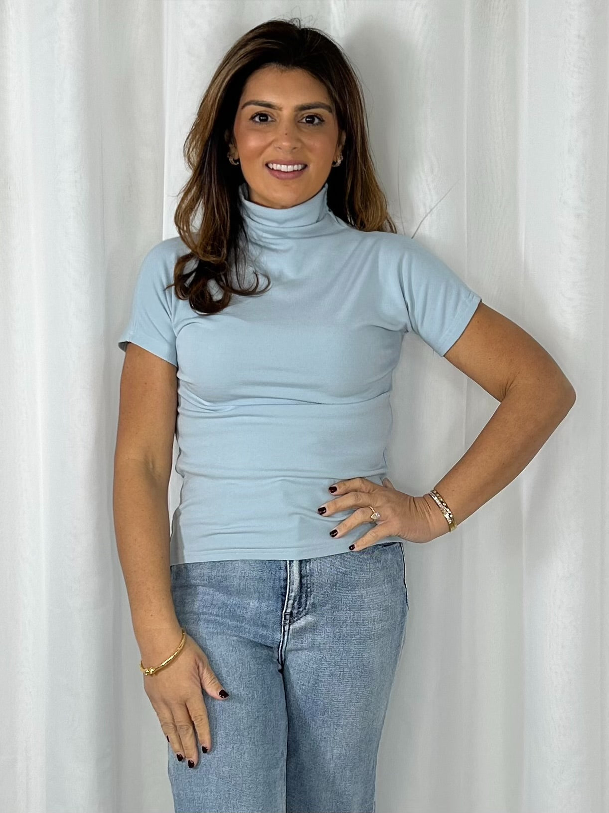 Turtle Neck Short Sleeve Basic Top (7 Colours)