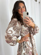 Paisley Print Front Tie Up Shorts Co-Ord (3 Colours)