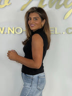 Scattered Jewelled High Neck Sleeveless Top (3 Colours)