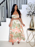 CITY GIRL VIBE  STRAPLESS TOP AND MAXI SKIRT SET