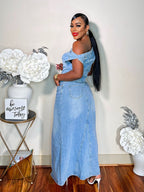 TAKE HER OUT MAXI DENIM SKIRT SET