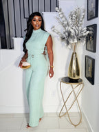 SAGE SERENITY BELTED PANT SET