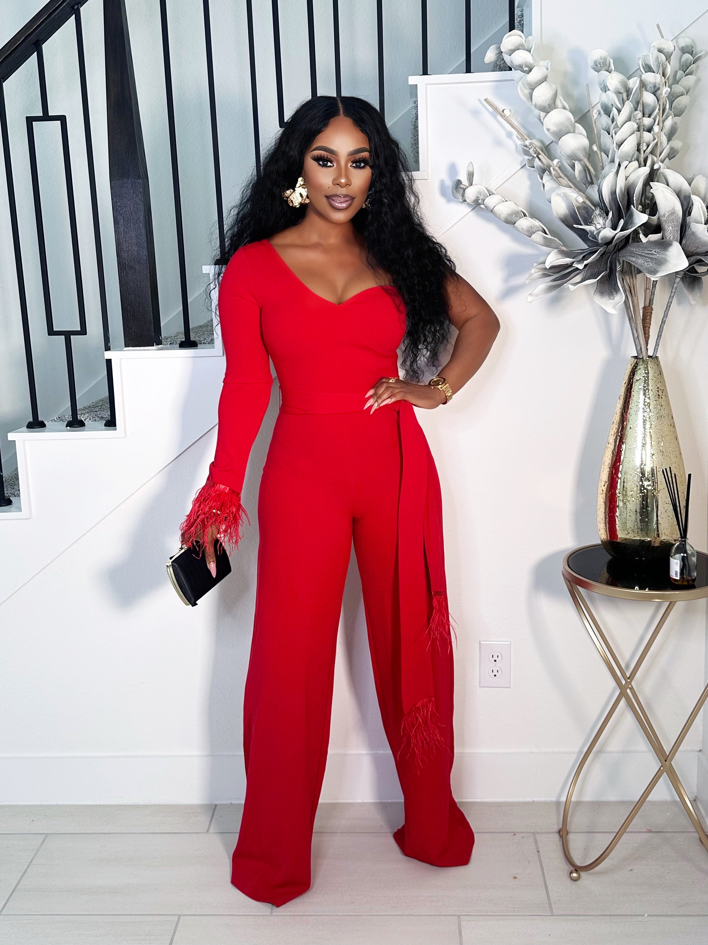 MISS CHEERY ONE SHOULDER JUMPSUIT