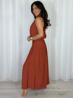 Halter Neck Balloon Style Top And Maxi Skirt Co-Ord (5 Colours)