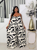 THE WILD THING WIDE LEG JUMPSUIT (BLACK & WHITE)