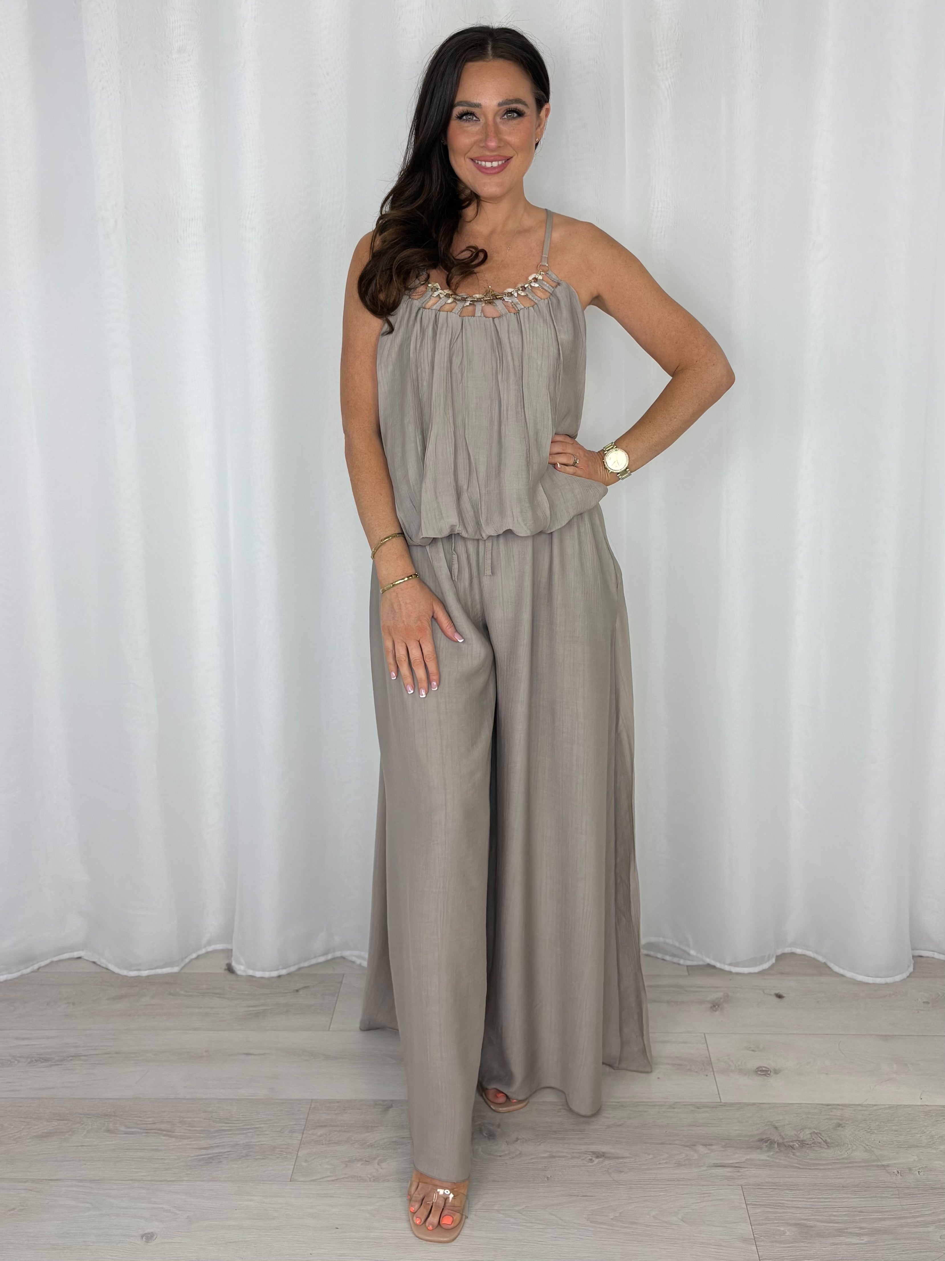 Chain Detailed Trouser Co-Ord (6 Colours)