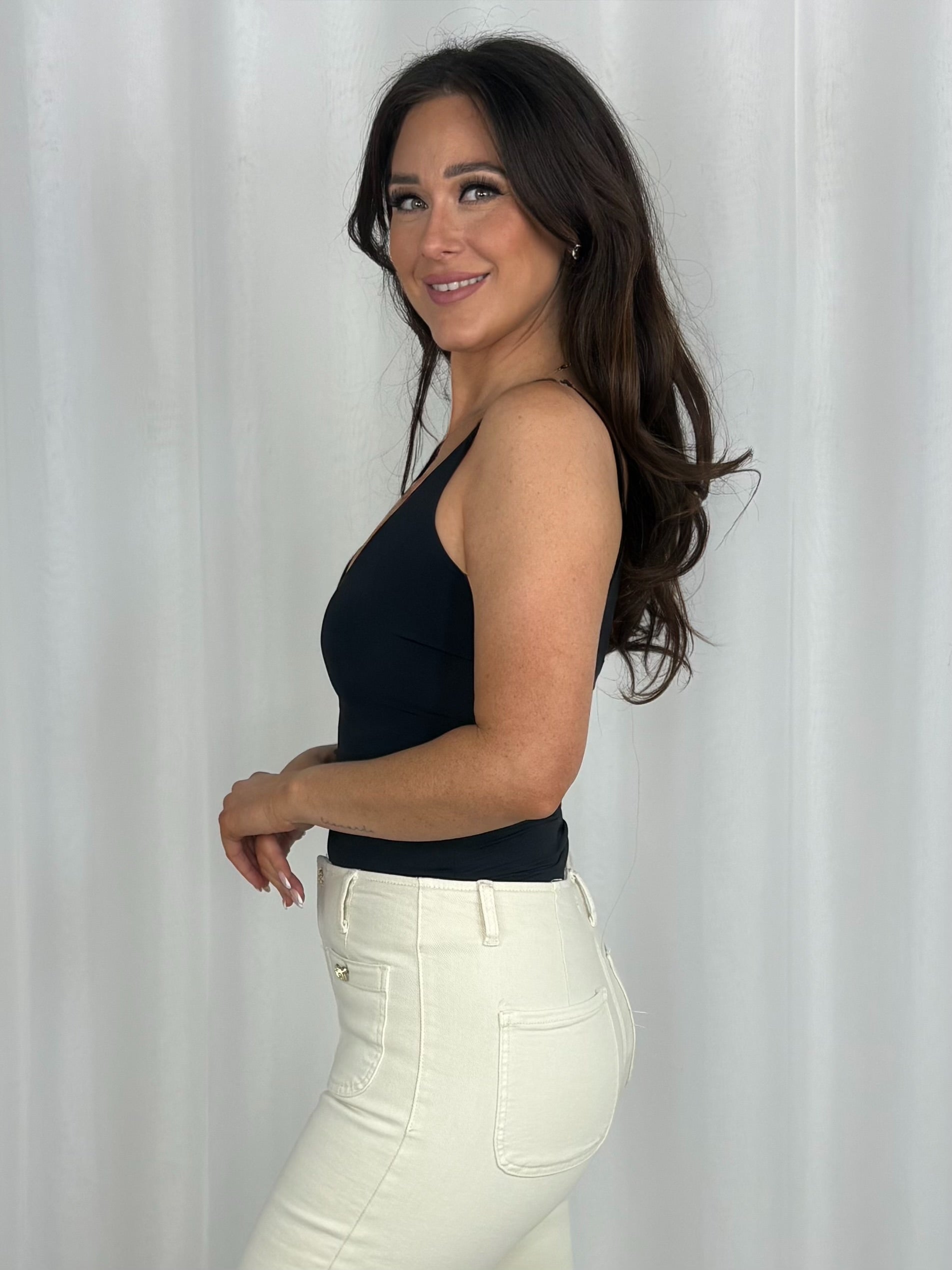 V-Neck Strappy Basic Bodysuit (5 Colours)