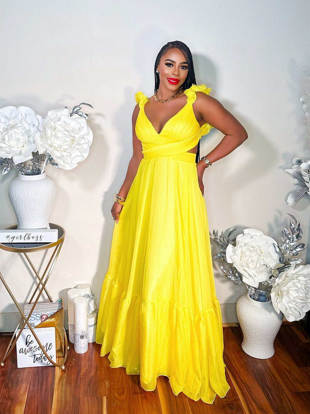 ELEGANT TASTE MAXI DRESS (YELLOW) (RESTOCK)