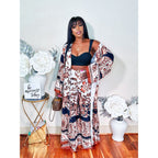 STILL THAT GIRSL 3 PIECE KIMONO PANTS SET (BLACK)