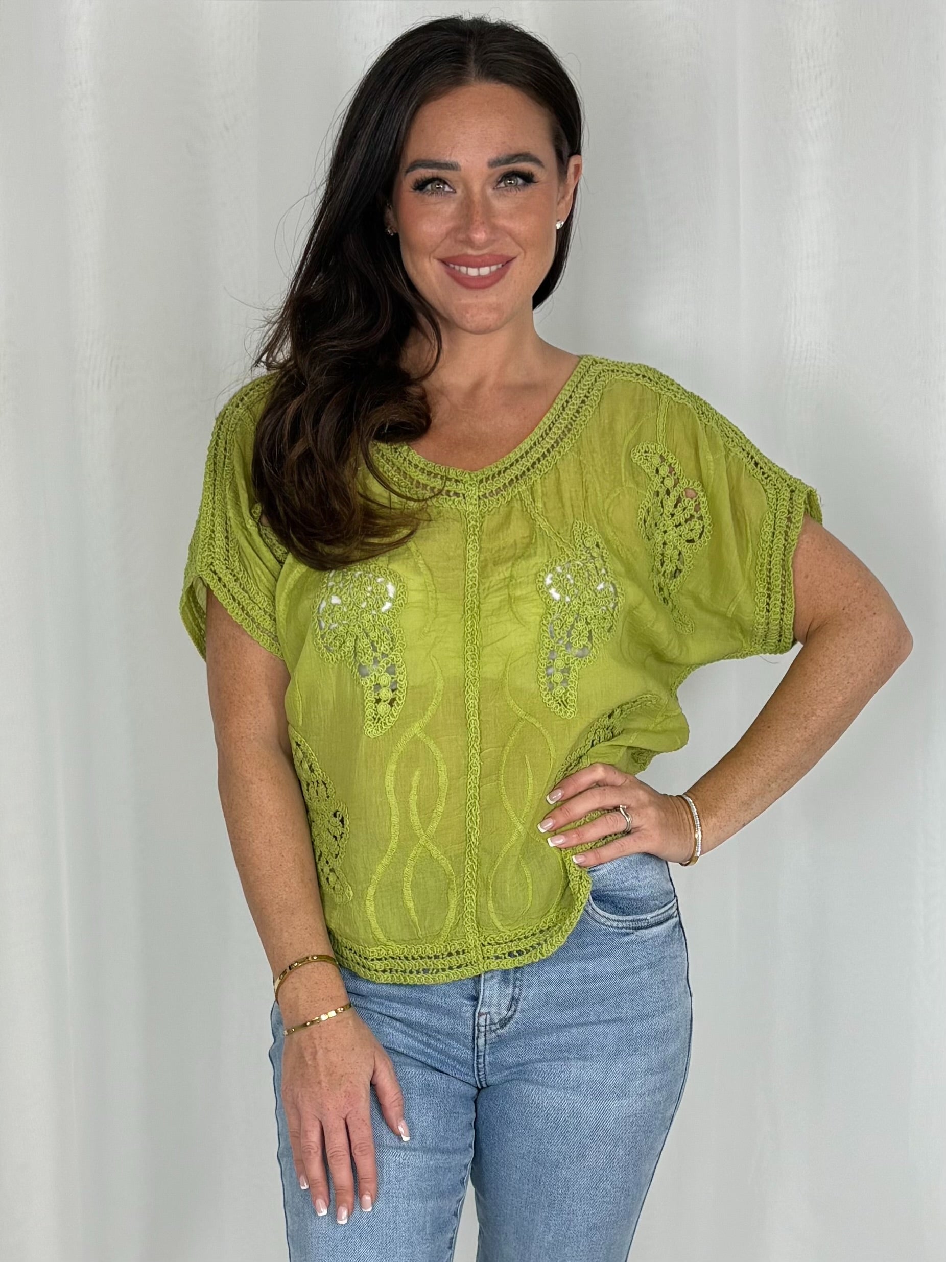 Crochet Round Neck Top (8 Colours)