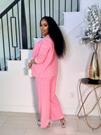 GLAM UP IN QUILT PANTS SET (PINK)