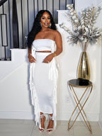 ITS GETTING HOT IN HERE SUMMER SKIRT SET (WHITE)