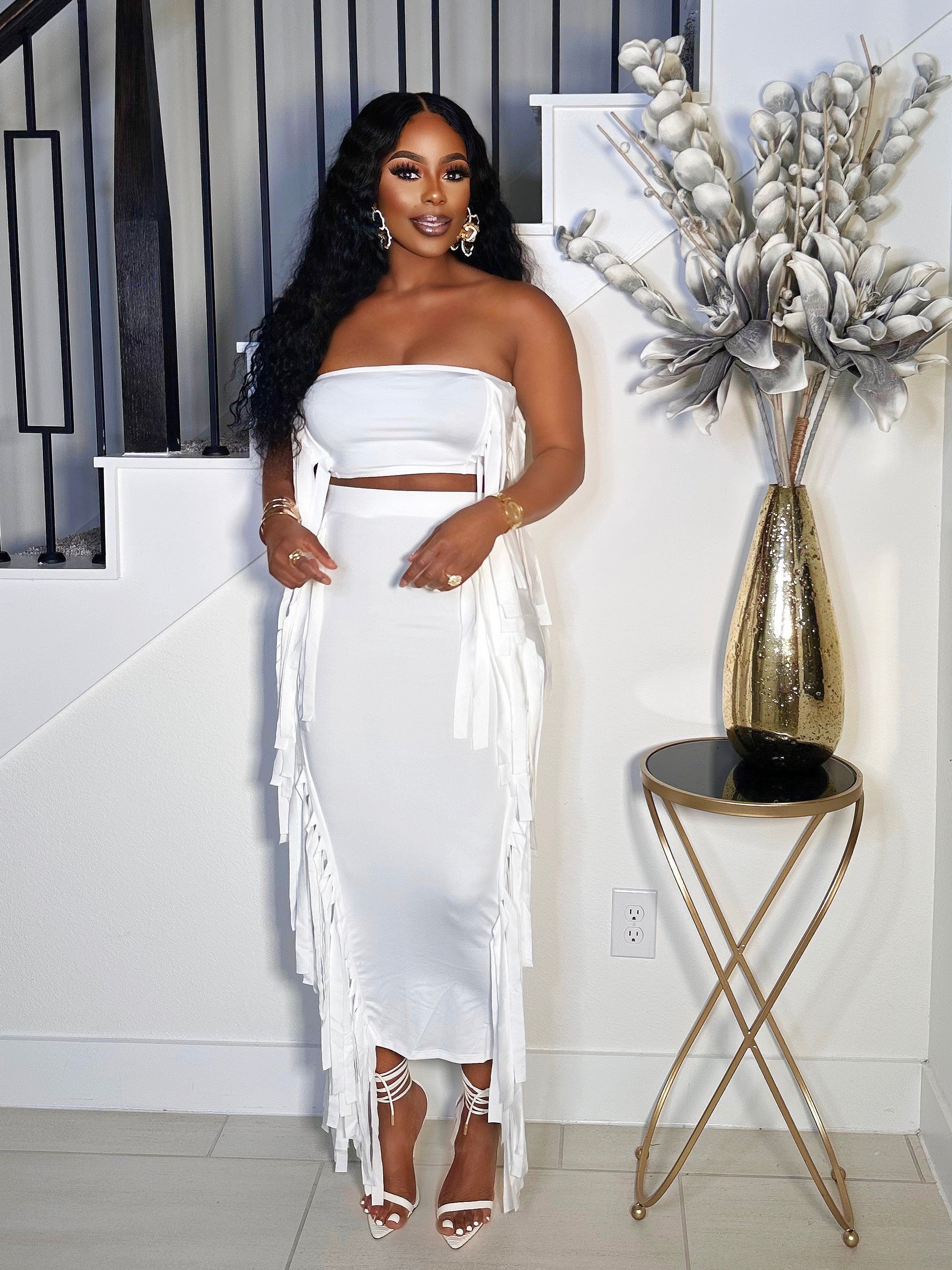 ITS GETTING HOT IN HERE SUMMER SKIRT SET (WHITE)