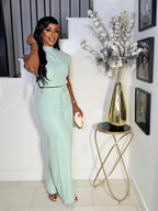 SAGE SERENITY BELTED PANT SET
