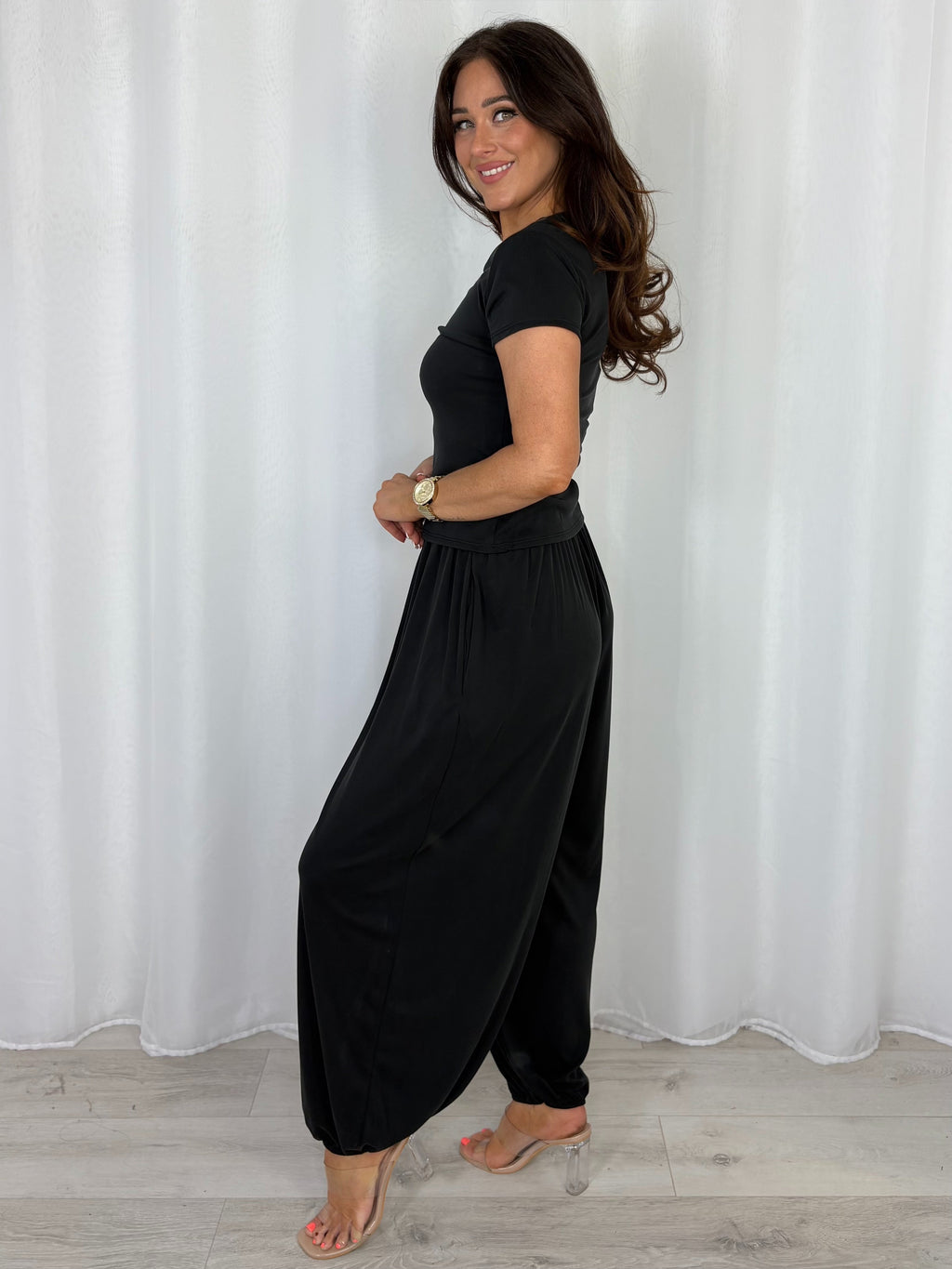 Harem Trouser Style And Round Neck Basic Top Co-Ord (6 Colours)