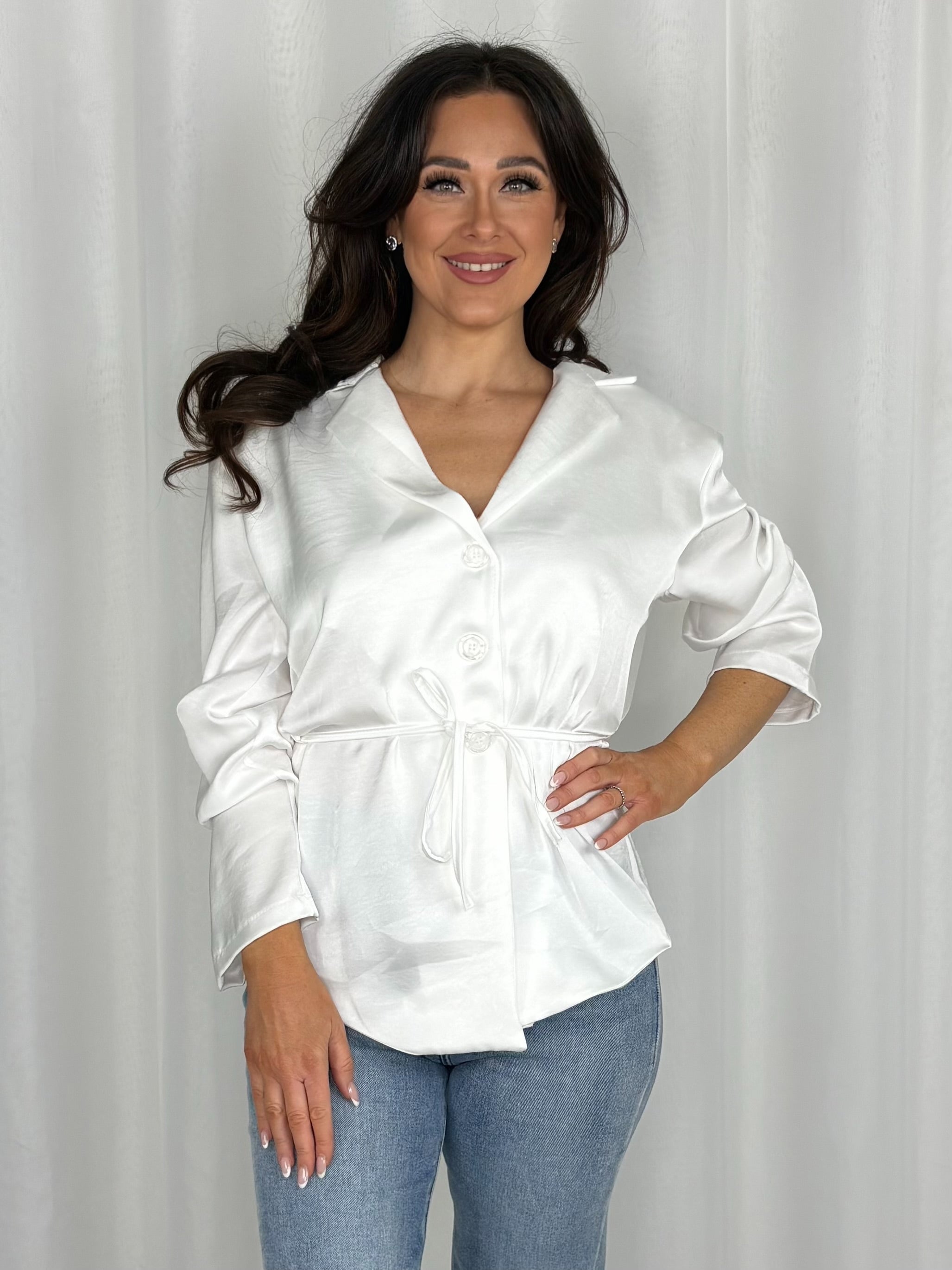Silk Tie Waist Shirt (8 Colours)
