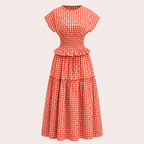 Amelia Gingham Smocked Maxi Set