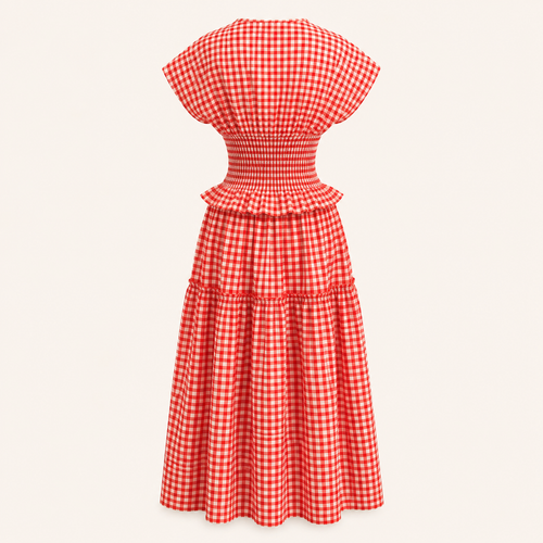 Amelia Gingham Smocked Maxi Set