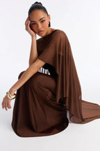 Staying True Satin Maxi Dress - Black
